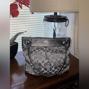Coach Black and Gray Signature Tote